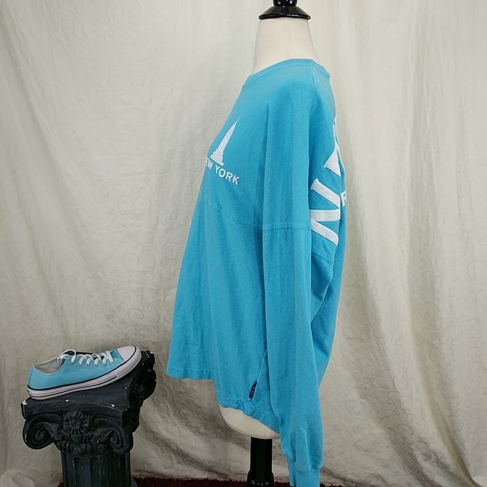 New York Empire State Building Spirit Long Sleeve Shirt Jersey Puff Print Small - Picture 2 of 4